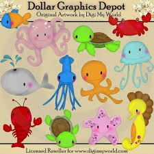 Sea Life 1 00 Dollar Graphics Depot Quality Graphics Discount Prices Printable Crafts Clip Art Drawing Lessons