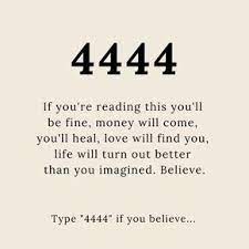 Type 4444 If You Believe Number Meanings Law Of Attraction Affirmations Law Of Attraction