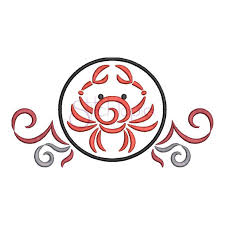Crabs' behavior patterns are complex, as is the inner world of a cancer. Zodiac Symbol Embroidery Design Cancer Stitchtopia