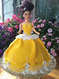 I decorated the cake and doll with fondant and painted the white fondant with luster dust to make it shine. First Attempt At A Princess Barbie Cake Dress Is Draped In Fondant And Covers A Vanilla Cake Accents Are Fondant And Beading Is Done With Cakecentral Com