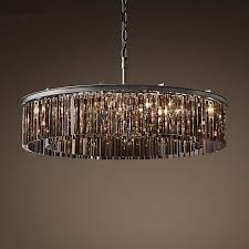 American Rh Glass Crystal Tube Ceiling Hanging Pendant Light Lamp Led Round Circular Livi Black Crystal Chandelier Round Crystal Chandelier Art Deco Chandelier