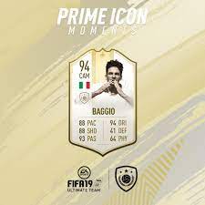 Fifa19 prime moment baggio (94) player review we have another prime moment review for you, a little late with the fifa 19: Ea Sports Fifa On Twitter Prime Icon Moment Baggio Sbc