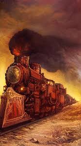 Ace Of Wands Train Art Steampunk Art Train Drawing