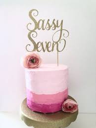 Happy Birthday Rose Gold Cake Topper Seven Cake Topper Happy 7th Birthday Gold Cake Topper Etsy Birthday Cake Kids 7th Birthday Cakes Kids Birthday Cakes Girls