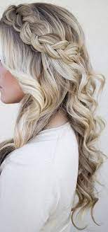 Delicate looks with long luxurious curls or unique braided elements are the exclusive prerogative of women with long hair. Blonde Prom Hairstyle Hair Styles Glamorous Wedding Hair Bridal Hair Pieces