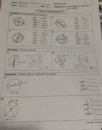 Find measures of angles of inscribed polygons. Camping Distractiv Answer Key Unit 10 Circles Homework 2 Central Angles