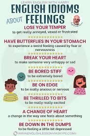 This idiom means you are anxious and have a nervous feeling in your stomach. Idioms Related To Feelings And Emotions Learn English With Harry