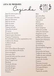 lista de presentes para o cha de panela cozinha presentes para cha de panela lista cha de cozinha como comprar uma casa