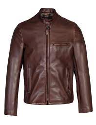 Schott 530 Waxed Natural Pebbled Cowhide Cafe Leather Jacket Motoliberty
