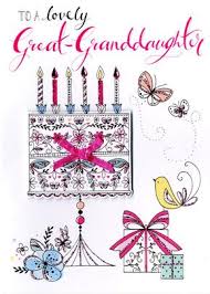 This birthday blessing is a beautiful way to wish your granddaughter a wonderful year. Great Granddaughter Birthday Greeting Card Cards