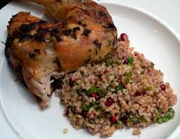 Mix together the fresh and dried chillies, garlic, lemon, half the olive oil, cinnamon, sultanas or raisins and pine nuts, and then pour over the chicken.leave for 20 minutes or so. Nigel Slater Spatchcock Chicken With Couscous