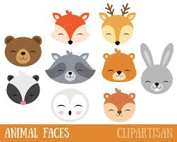 Woodland Animal Faces Clipart Photo Booth Masks Baby Shower In 2021 Animal Faces Woodland Animals Tribal Animals