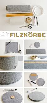 Diy Filzkorbe Mit Deckel Ohne Nahen Leelah Loves Filzkorb Basteln Mit Filz Filzen