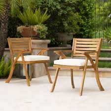 Outdoor Teak Finish Acacia Wood Arm Chair Set Of 2 Walmart Com Outdoor Chair Set Wood Arm Chair Teak Outdoor