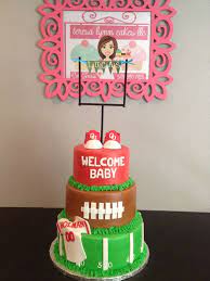 Pin By Teresa Lynn On Birthday Cakes I Have Made Football Baby Shower Sports Baby Shower Baby Shower Corsage