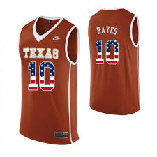 \jackson hayes\ jaxson reed hayes twitter: Texas Longhorns Jaxson Hayes Usa Flag Orange College Basketball Jersey