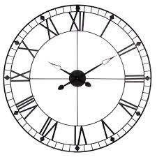 Voir plus d'idées sur le thème horloge, horloges, pendule horloge. Horloge Vintage Metal Noir Et Chiffres Romains D 88 Cm Decoration Kalico