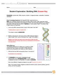 Gizmo student exploration building dna answer key. Fillable Online Building Dna Gizmo Pdf Name Date Student Exploration Fax Email Print Pdffiller