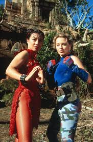 Actresses Ming-Na Wen and Kylie Minogue as Chun-li and Cammy in the movie  Street Fighter - 1994 [785x1196] : rHistoryPorn