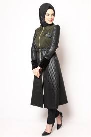 tesettur kap kapitone kurklu ayse melek haki 1084 turban kiyafetler moda stilleri basortusu modasi