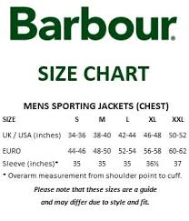 Barbour Sizes Chart Prosvsgijoes Org