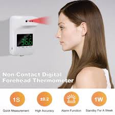 Easy and safe to use! Non Contact Digital Forehead Thermometer Wall Mounted Infrared Thermometer Degrees C Degrees F Unit Switch Buy At A Low Prices On Joom E Commerce Platform