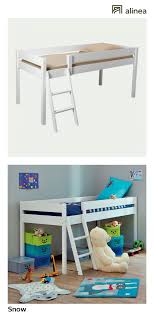 Lit Enfant Mi Haut 1 Place En Sapin 90x200cm Blanc Snow 90x200 Cm Lit Mezzanine Et Superpose Lit Enfant Lit Mi Haut Lit