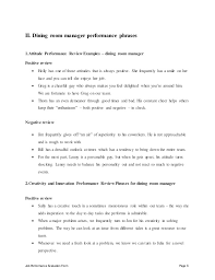 Find the best dining room supervisor resume examples to help you improve your own resume. Dining Room Manager Perfomance Appraisal 2