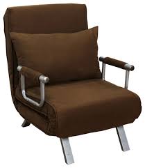 Homcom Steel Folding 3 Position Convertible Single Sleeper Bed Chair Rich Brown Contemporary Sleeper Chairs By Aosom