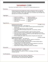 Safety Officer Fresher Cv Format Security Resume Resume Examples Resume Skills