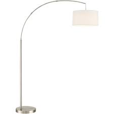 Contemporary modern arc floor lamp. 360 Lighting Modern Arc Floor Lamp Brushed Steel Off White Linen Drum Shade For Living Room Reading Bedroom Office Target