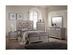 Crown Mark Lila Collection King Bed Bedroom Set Mirrored Bedroom Furniture Champagne Bedroom