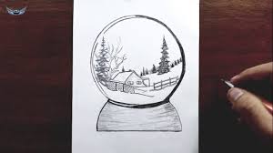 Kar küresi i̇çine manzara resmi doğa karla kaplı çam ağacı ve ev resmi güzel kış mevsimi manzarası çizimi karakalem çizim. Kar Kuresi Icine Manzara Resmi Nasil Cizilir Youtube