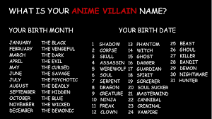 What Is Your Anime Villain Name Villain Names Name Generator Names Here are some samples to start villain names name generator