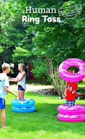 Human Ring Toss Game A Fun And Easy Summer Outdoor Game For Kids And Adults Summer Outdoor Games Outdoor Games For Kids Outdoor Activities For Adults