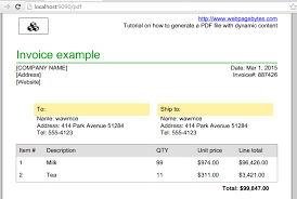 Web Development Invoice Example A Pdf File With Dynamic Content