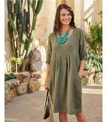 Maybe you would like to learn more about one of these? Kaki Robe Tunique A Poches Femme Pur Lin Woolover Fr