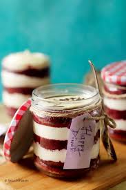 Eggless Red Velvet Cake In A Jar Diwali Special Recipe Mason Jar Desserts Eggless Red Velvet Cake Cake In A Jar