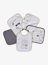 Même collection tous avec un scratch. Lot De 5 Bavoirs Bebe Vertbaudet Decor Animaux Imprimes Vertbaudet