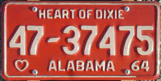 File 1964 Alabama Passenger License Plate Jpg Wikipedia