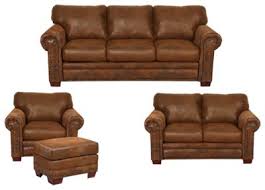 Honbay convertible sectional sofa couch faux leather l shaped couch for small space black. American Furniture Classics Lodge Buckskin Collection 4 Piece Living Room Set Cabela S