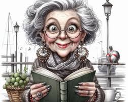 Grandma Reading Clipart: Watercolor Style, Elderly Woman Art (digital  Download)