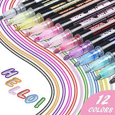 Outline Stiftyithinc Neue 12 Farben Acrylstifte Mit Doppelter Aussenlinie Outline Pen Double Line Glitzerstifte Fur Geschenkkarten Sc In 2020 Stifte Zeichnen Grusskarten