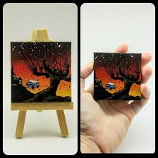 The Whomping Willow Tiny Acrylic Painting On A 2 5x2 5 Inch Canvas Phunkyparadox Itt Harry Potter Painting Harry Potter Canvas Painting Hogwarts Painting