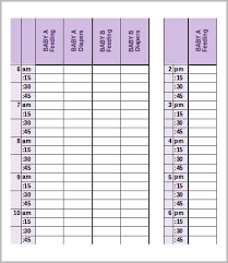 baby schedule 7 free word excel pdf documents download