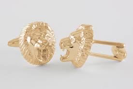 Men's 18k gold box chain bracelet, 5mm, size m. 18k Gold Lion Cufflinks Handcrafted