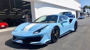 Ferrari released pictures of the 488 spider at the end of july 2015, 17 and the car debuted at the frankfurt motor show in september 2015. Baby Blue Ferrari 488 Pista Lands In San Diego The Supercar Blog
