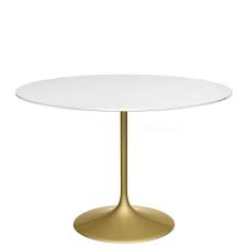 Darf aber nicht sein, dass die schrauben für die vorbohrungen zu klein sind. Moderner Runder Esstisch Tischplatte Hochglanz Weiss Mit Messing Fuss In Gold