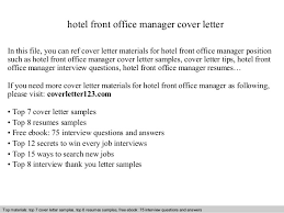 Type of resume and sample, asst front office manager job description. Hotel Front Office Manager Cover Letter