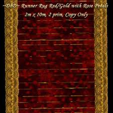 Enjoy free shipping on most stuff, even big stuff. Second Life Marketplace Dbd Red Gold Runner Rug With Rose Petals Boxed